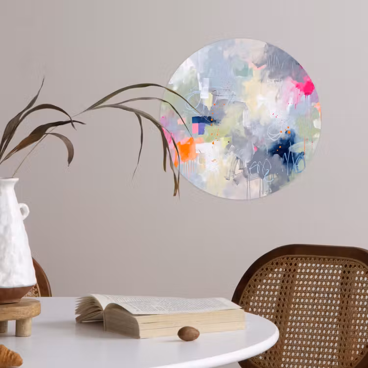 Abstract - Kleurrijk - Modern - Kunst Wandcirkel behangsticker klein -sfeer3