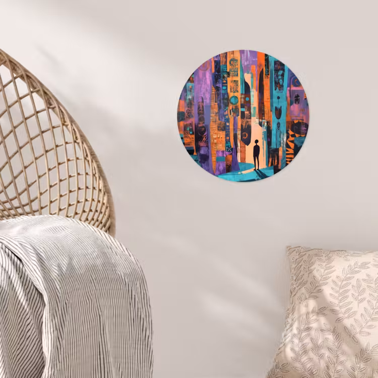 Abstract - Figuren - Kleurrijk Wandcirkel behangsticker klein -sfeer4