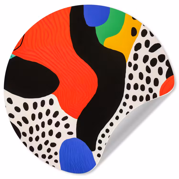 Abstract - Vormen - Kleuren - Stippen Wandcirkel behangsticker klein -3d