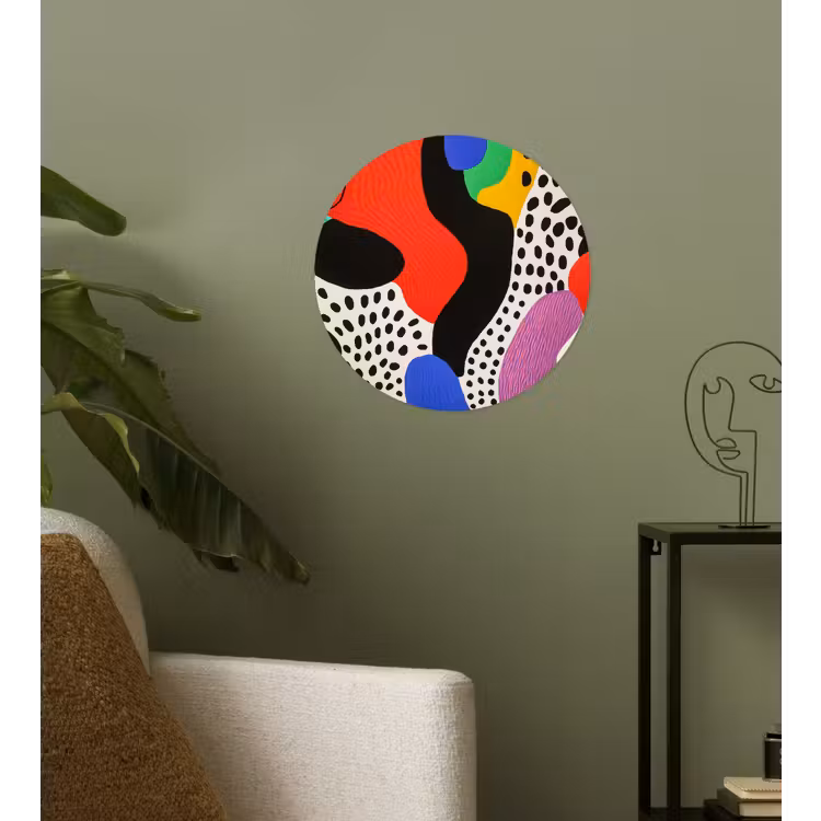Abstract - Vormen - Kleuren - Stippen Wandcirkel behangsticker klein -sfeer2