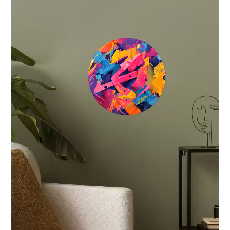 Abstract - Vormen - Kleurrijk Wandcirkel behangsticker klein -sfeer2
