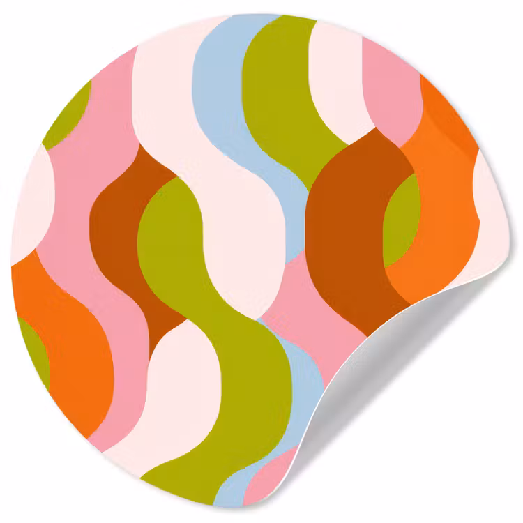 Abstract - Vormen - Roze Wandcirkel behangsticker klein -3d