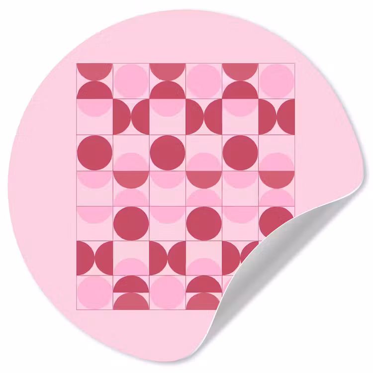 Abstract - Geometrisch - Cirkels - Roze - Modern Wandcirkel behangsticker klein -3d