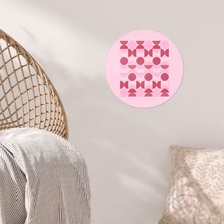 Abstract - Geometrisch - Cirkels - Roze - Modern Wandcirkel behangsticker klein -sfeer4