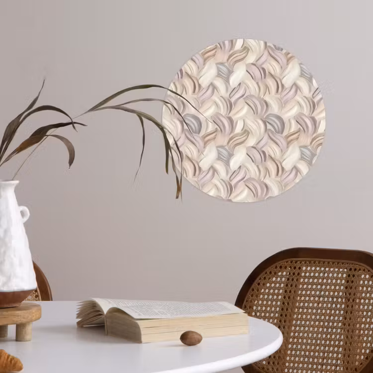 Abstract - Golvend - Pastel Wandcirkel behangsticker klein 186 -sfeer3