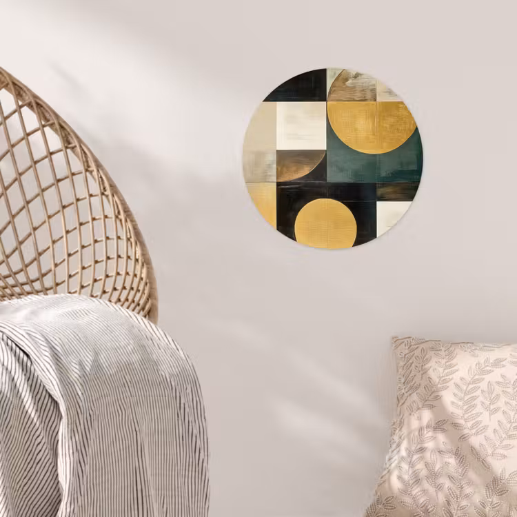 Abstract - Goud - Brons - Vormen - Geometrisch Wandcirkel behangsticker klein -sfeer4