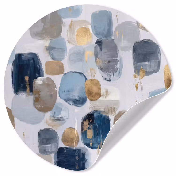 Abstract - Goud - Vormen Wandcirkel behangsticker klein -3d