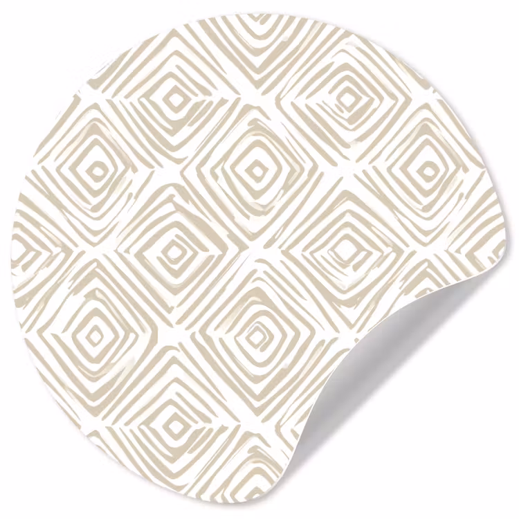 Abstract - Ruit - Beige Wandcirkel behangsticker klein 186 -3d