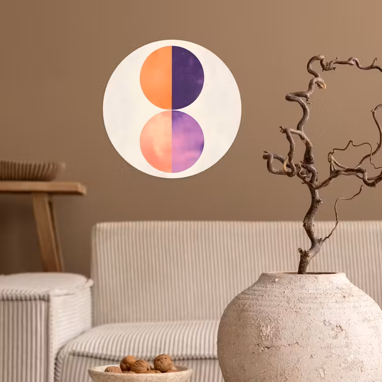 Abstract - Cirkels - Paars Wandcirkel behangsticker klein -sfeer1