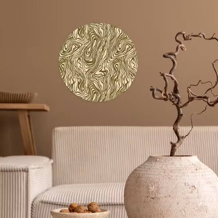 Abstract - Marmer - Groen Wandcirkel behangsticker klein 186 -sfeer1