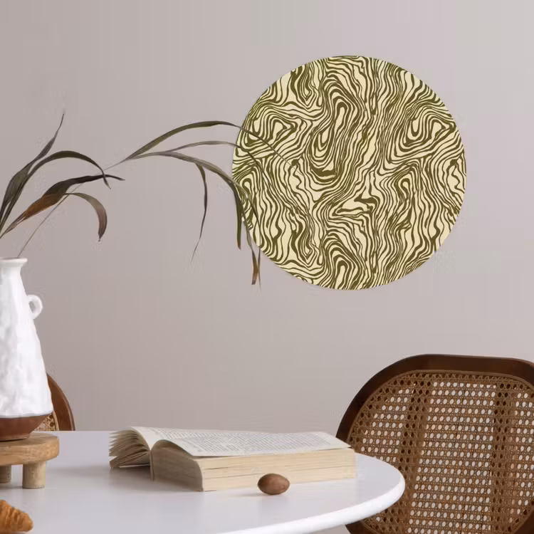 Abstract - Marmer - Groen Wandcirkel behangsticker klein 186 -sfeer3