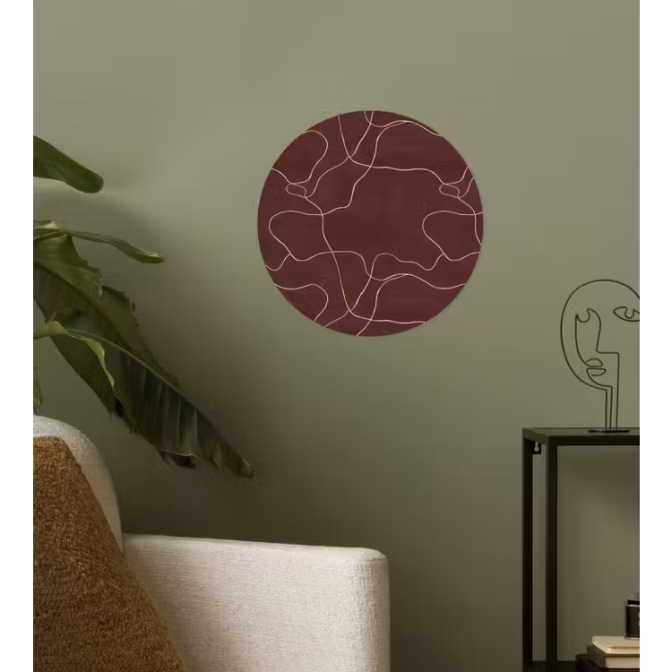 Abstract - Modern - Bruin Wandcirkel behangsticker klein 186 -sfeer2