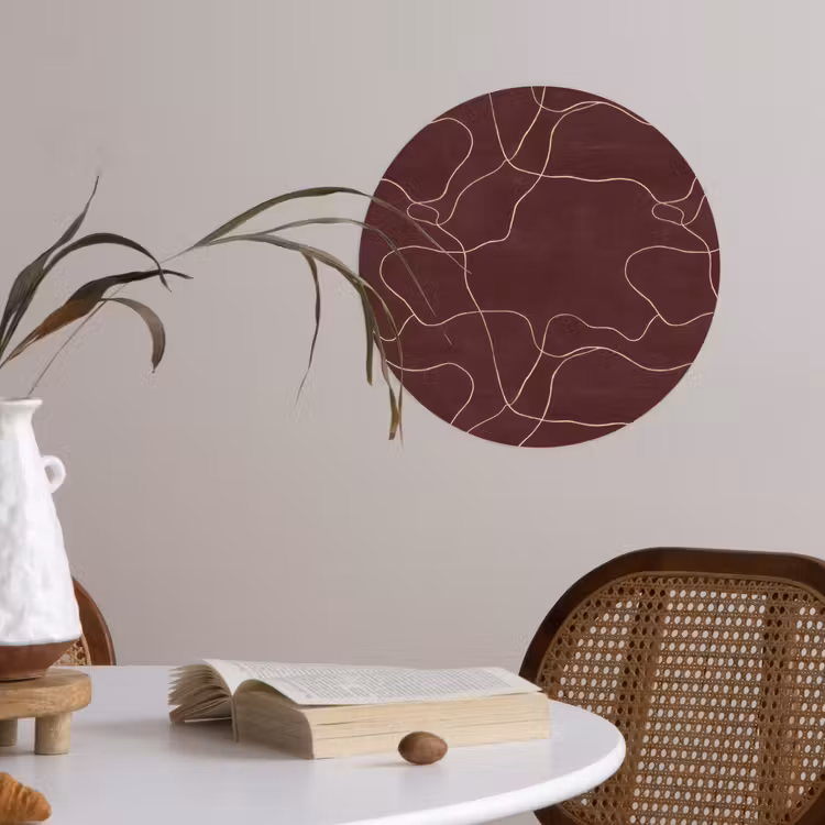 Abstract - Modern - Bruin Wandcirkel behangsticker klein 186 -sfeer3