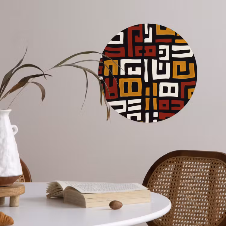 Abstract - Patroon - Rood Wandcirkel behangsticker klein -sfeer3