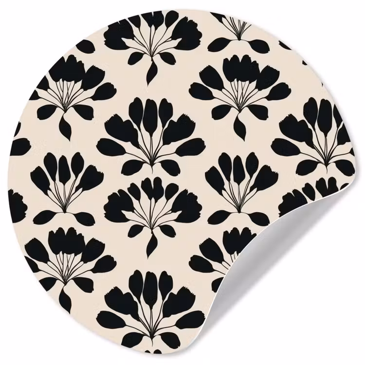Abstract - Patroon - Zwart Wandcirkel behangsticker klein 186 -3d