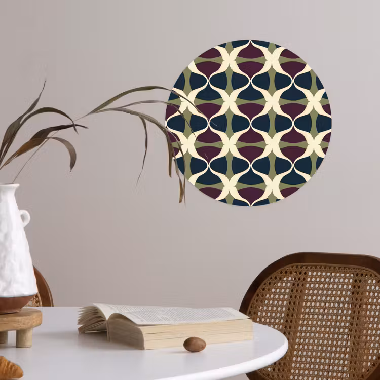 Abstract - Retro - Kleurrijk Wandcirkel behangsticker klein 186 -sfeer3