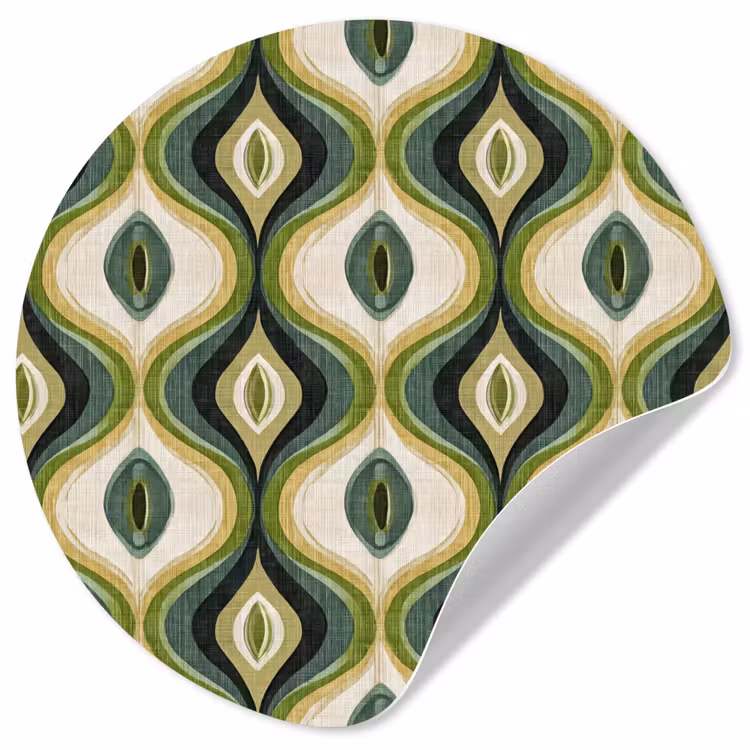 Abstract - Ritmisch - Groen Wandcirkel behangsticker klein 186 -3d