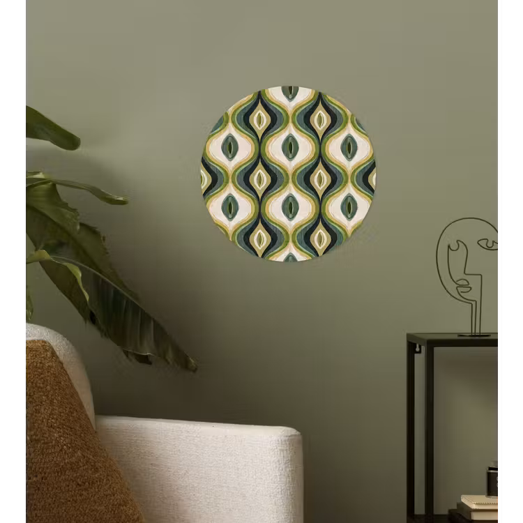 Abstract - Ritmisch - Groen Wandcirkel behangsticker klein 186 -sfeer2