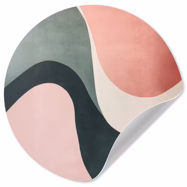 Abstract - Golven - Sierlijk - Roze Wandcirkel behangsticker klein -3d