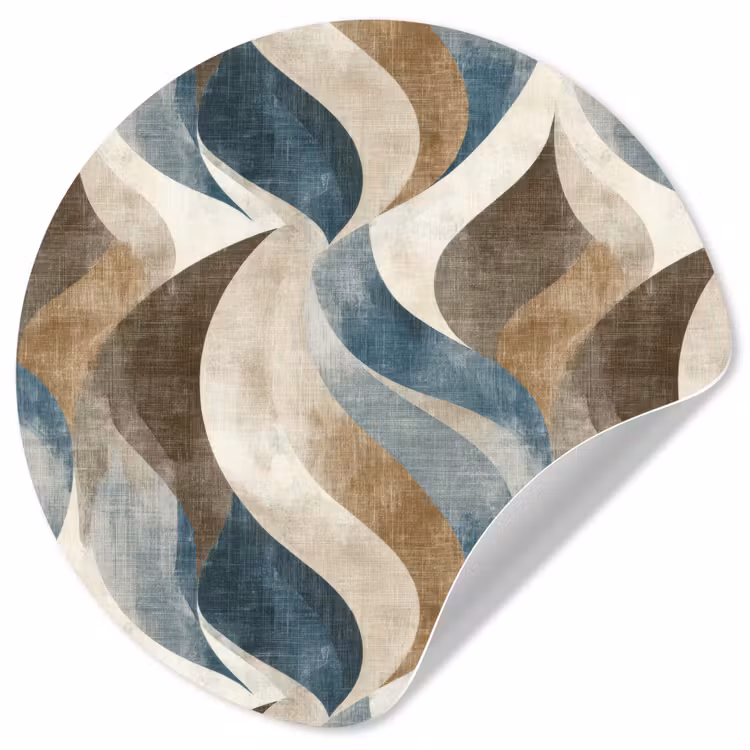 Abstract - Golven - Kleurrijk Wandcirkel behangsticker klein 186 -3d