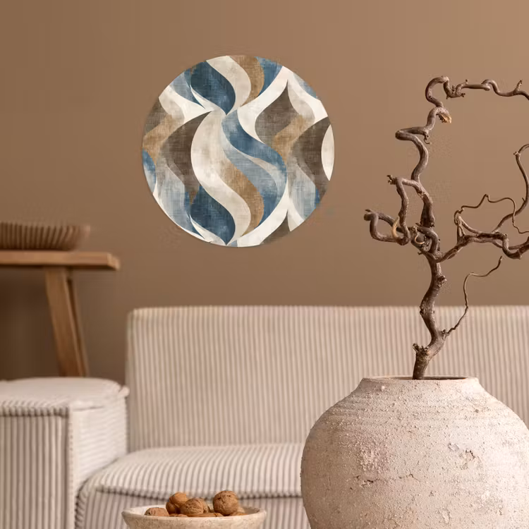 Abstract - Golven - Kleurrijk Wandcirkel behangsticker klein 186 -sfeer1