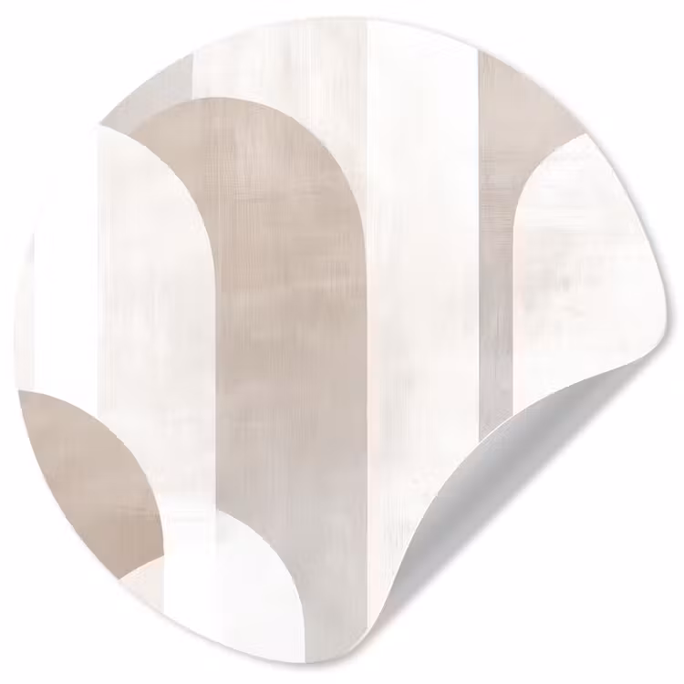 Abstracte bogen - Modern - Beige Wandcirkel behangsticker klein -3d