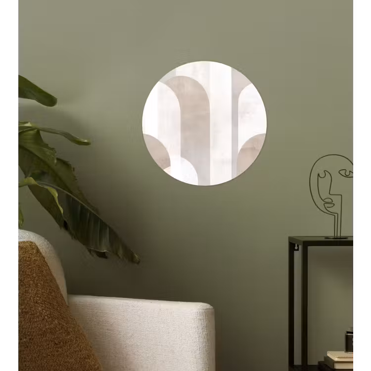 Abstracte bogen - Modern - Beige Wandcirkel behangsticker klein -sfeer2