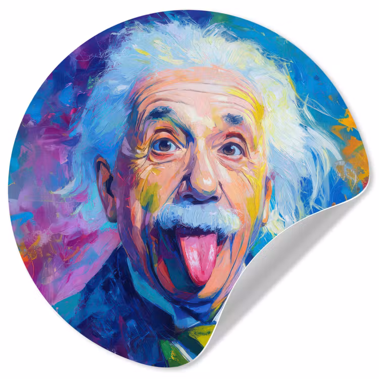 Oude man - Expressief - Kleurrijk Wandcirkel behangsticker klein -3d