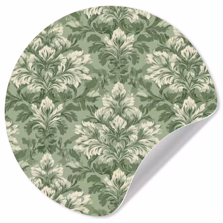 Sierlijk - Lichtgroen - Planten - Patroon - Getailleerd Wandcirkel behangsticker klein 186 -3d