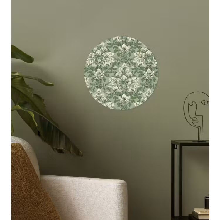 Sierlijk - Lichtgroen - Planten - Patroon - Getailleerd Wandcirkel behangsticker klein 186 -sfeer2