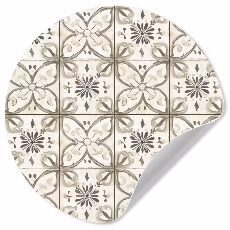 Antiek - Tegel - Beige Wandcirkel behangsticker klein 186 -3d