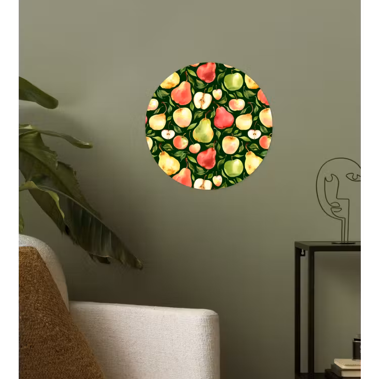 Appels - Peren - Fruit - Groen Wandcirkel behangsticker klein 186 -sfeer2