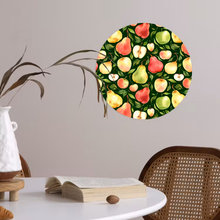 Appels - Peren - Fruit - Groen Wandcirkel behangsticker klein 186 -sfeer3