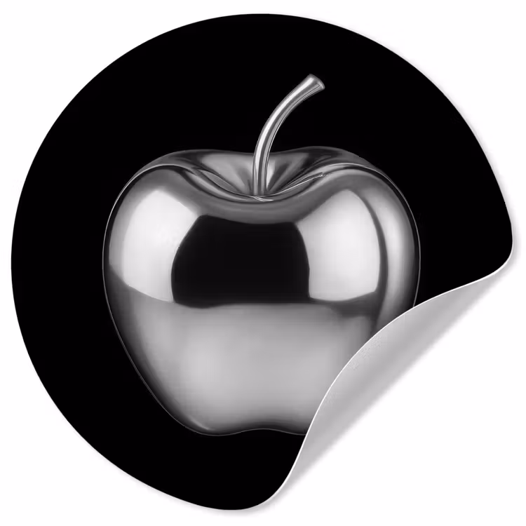 Appel - Metallic - Symmetrisch Wandcirkel behangsticker klein -3d