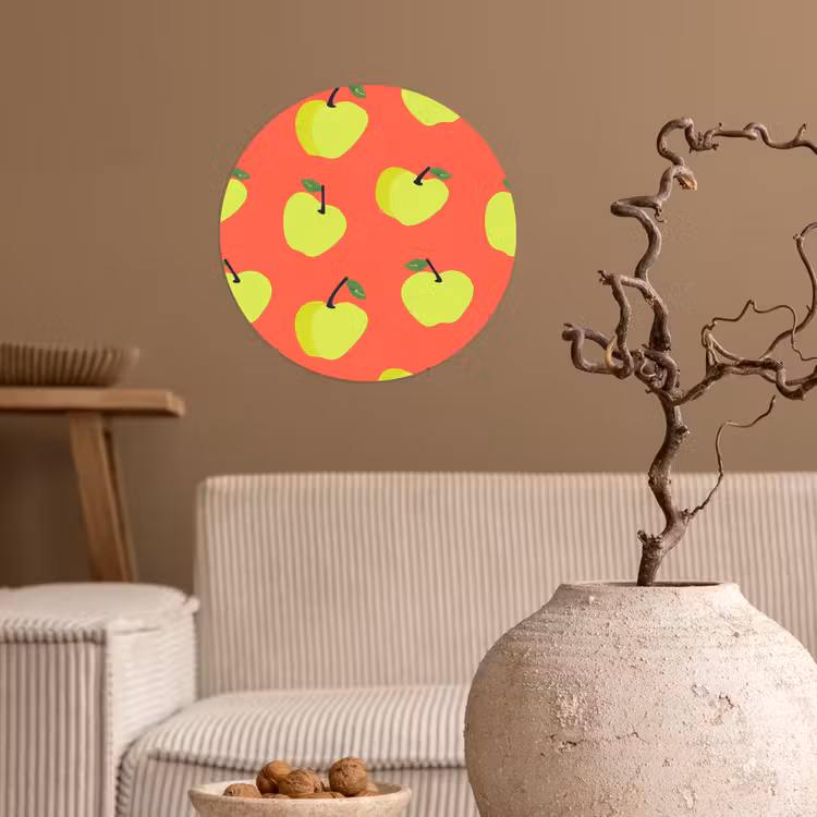 Appels - Modern - Groen Wandcirkel behangsticker klein 186 -sfeer1