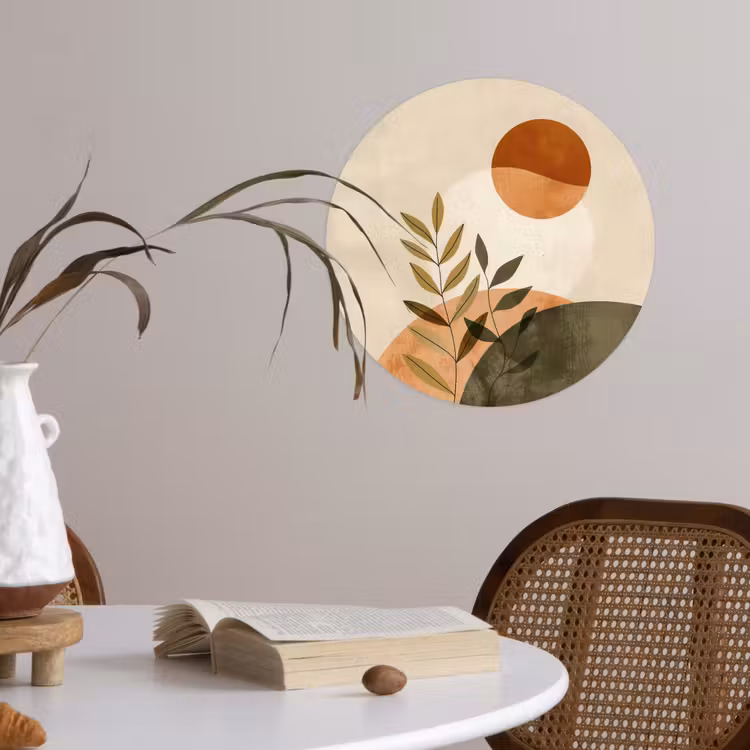 Takken - Vormen - Abstract Wandcirkel behangsticker klein -sfeer3
