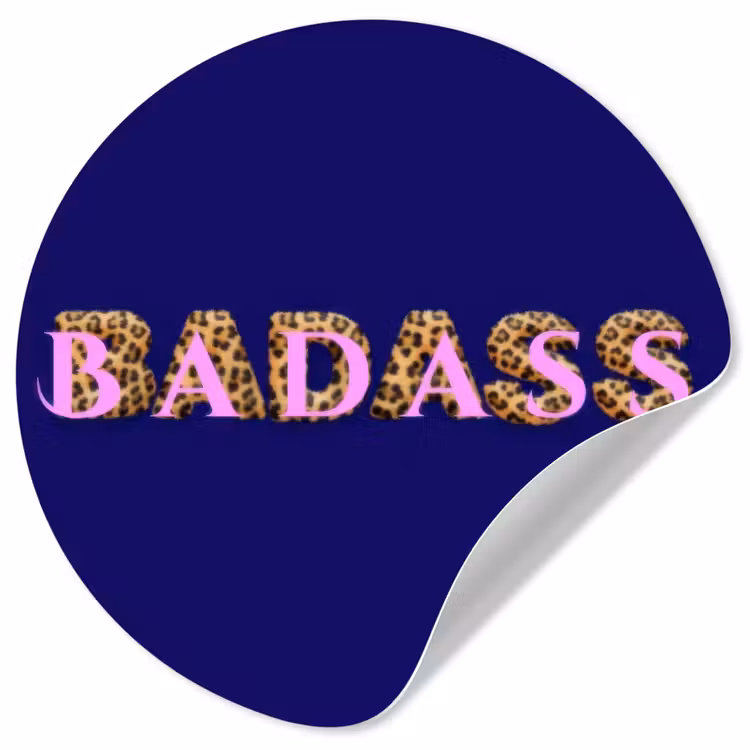 Badass - Panterpint - Schaduw - Roze Wandcirkel behangsticker klein -3d