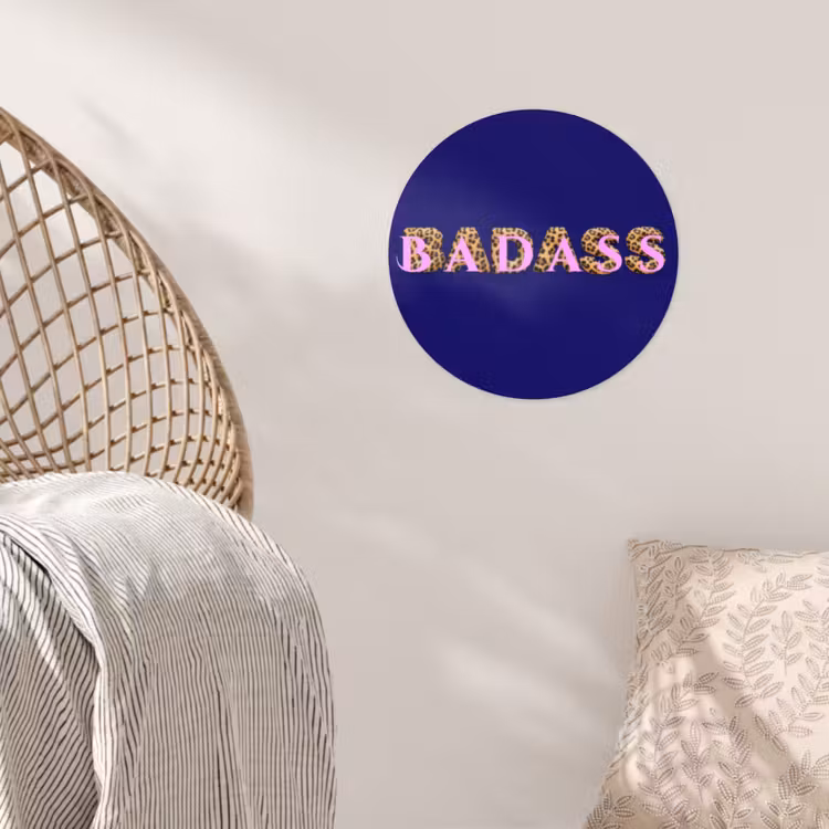 Badass - Panterpint - Schaduw - Roze Wandcirkel behangsticker klein -sfeer4