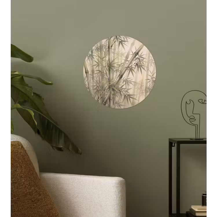 Bamboe - Bladeren - Aziatisch - Groen - Natuur Wandcirkel behangsticker klein -sfeer2