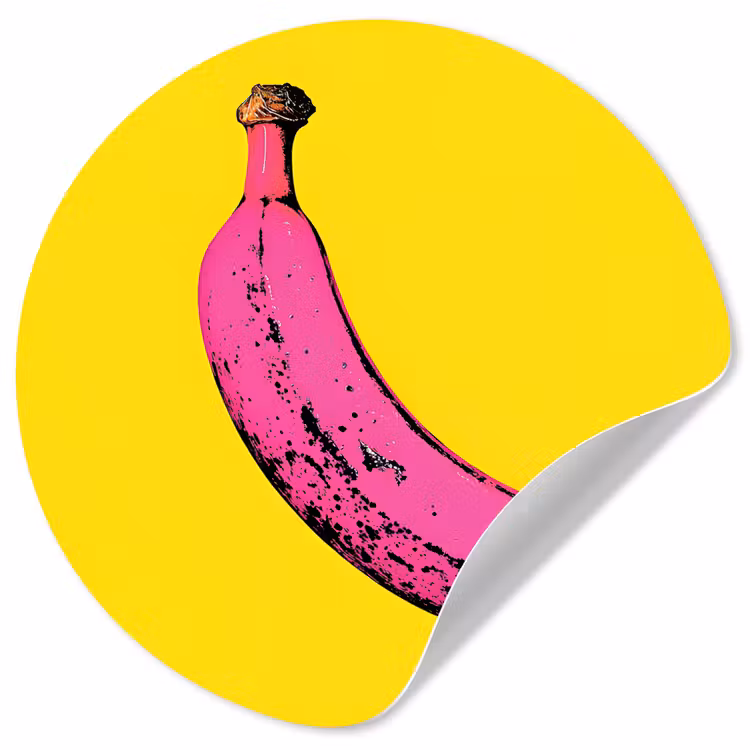 Banaan - Grafisch - Geel Wandcirkel behangsticker klein -3d