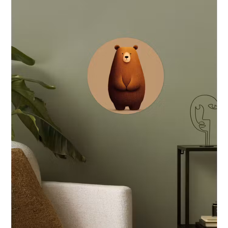 Beer - Minimalistisch - Bruin Wandcirkel behangsticker klein -sfeer2