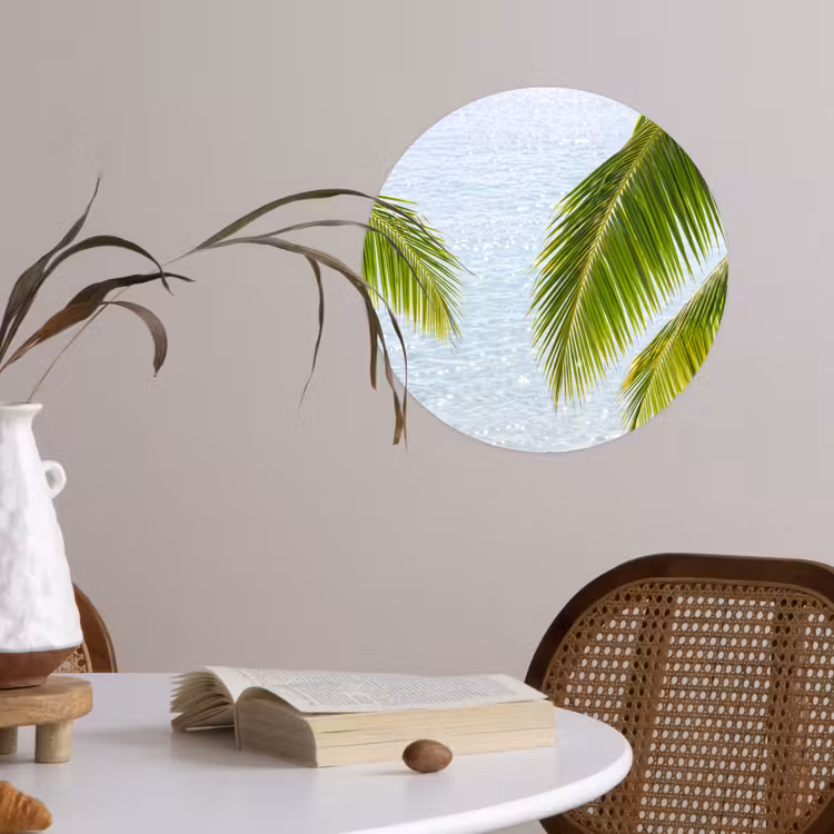 Boom - Bladeren - Water - Tropisch - Groen Wandcirkel behangsticker klein -sfeer3