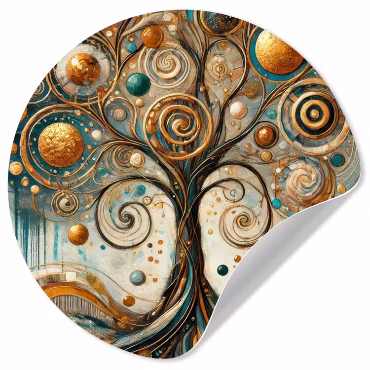 Levensboom - Boom - Abstract - Modern Wandcirkel behangsticker klein -3d