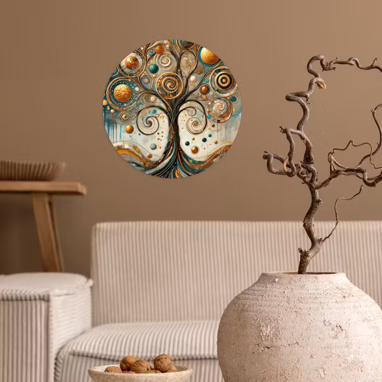 Levensboom - Boom - Abstract - Modern Wandcirkel behangsticker klein -sfeer1
