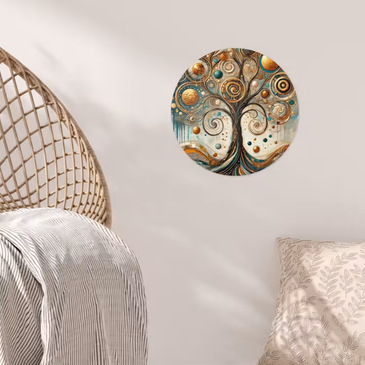 Levensboom - Boom - Abstract - Modern Wandcirkel behangsticker klein -sfeer4