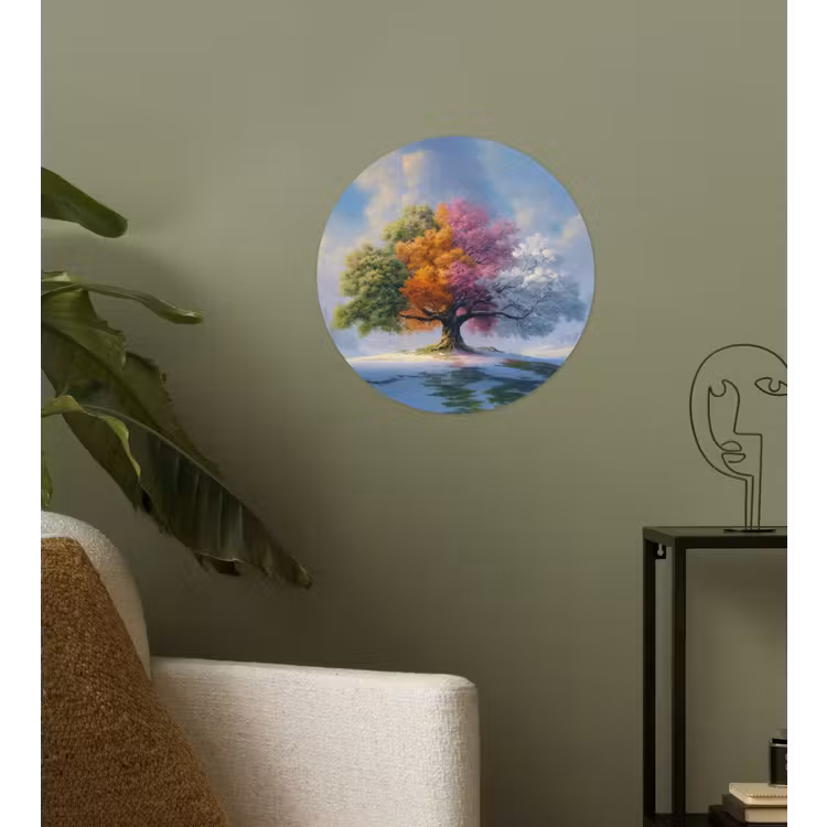 Boom - Seizoenen - Winter - Landschap Wandcirkel behangsticker klein -sfeer2