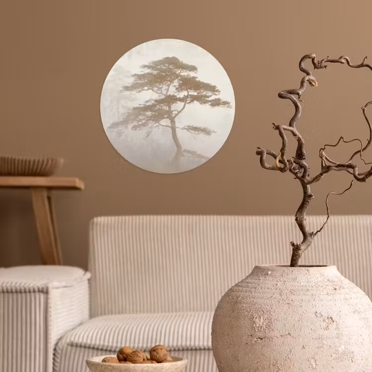 Boom - Oosterse stijl - Landschap Wandcirkel behangsticker klein -sfeer1