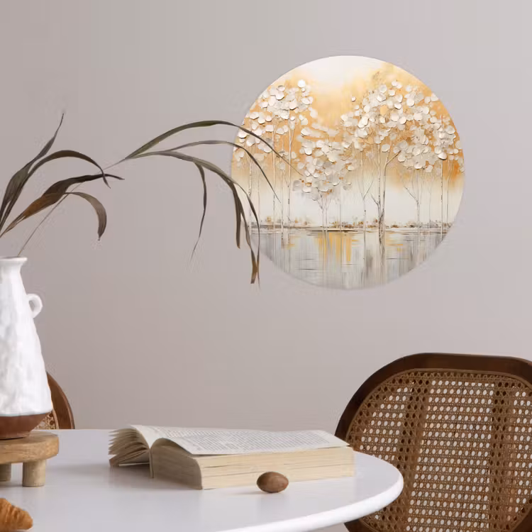 Bomen - Kunst - Acryl - Natuur Wandcirkel behangsticker klein -sfeer3