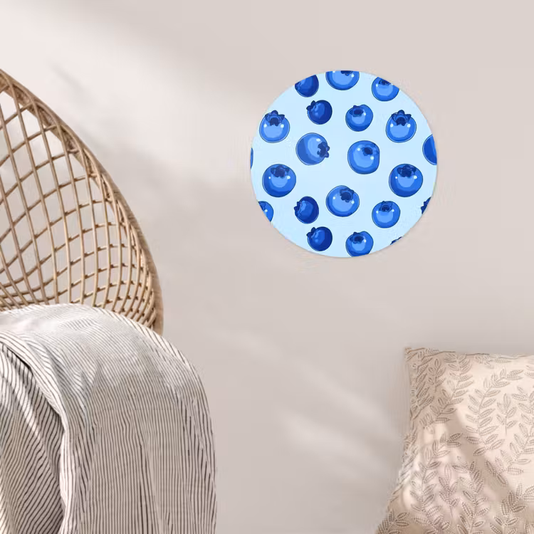 Bessen - Modern - Blauw Wandcirkel behangsticker klein 186 -sfeer4