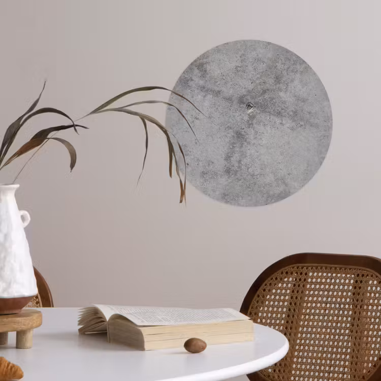 Beton - Grijs - Patronen Wandcirkel behangsticker klein 186 -sfeer3